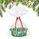 Cestas de Navidad – Juego de cestas de regalo con temática de Papá Noel, cesta decorativa de regalo con y proa | Adecuado para golosinas, dulces, vino, ideal para la familia, la universidad, el