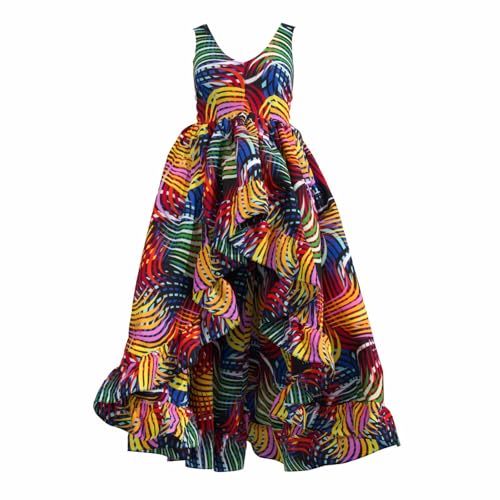 Image of iooiooi African Dresses for Women Party Robe Plus Size Print Dashiki Dinner Dress