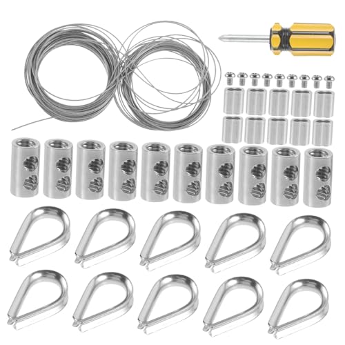 KICHOUSE 30m Garden Wire Rope Light String Thimble Kit Stainless Steel Cable Railing Privacy Block Wind Solar Shade Sail Thimble
