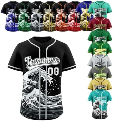 Custom Baseball Jersey for Men & Women Personalized with Stitched or Printed Name Number & Logo Custom Baseball Jersey
