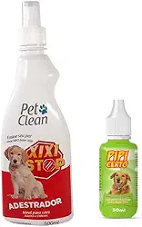 Pet Clean Kit Adestramento Sanitário, Xixi Stop 500ml + Pipi Certo 30ml, Educador para Cães