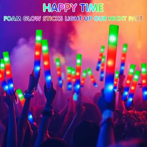 JOYIN 24 PCS LED Light Up Foam Sticks, Glow Sticks Party Favors Bulk with 3 Modes Color Flashing Glow Party Supplies for Halloween, Spooky Celebrations, Wedding, Camping, Birthday, Raves, Carnival - Image 5