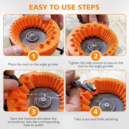 Image of AASONS Drill Bit Sharpener For 4inch (115mm) Angle Grinder Utility Attachment Multi Drill Bit /Screwdriver Tip Sharpening Tool For Full Size 0.5-13mm Drill Bits, Universal Drill Sharpener