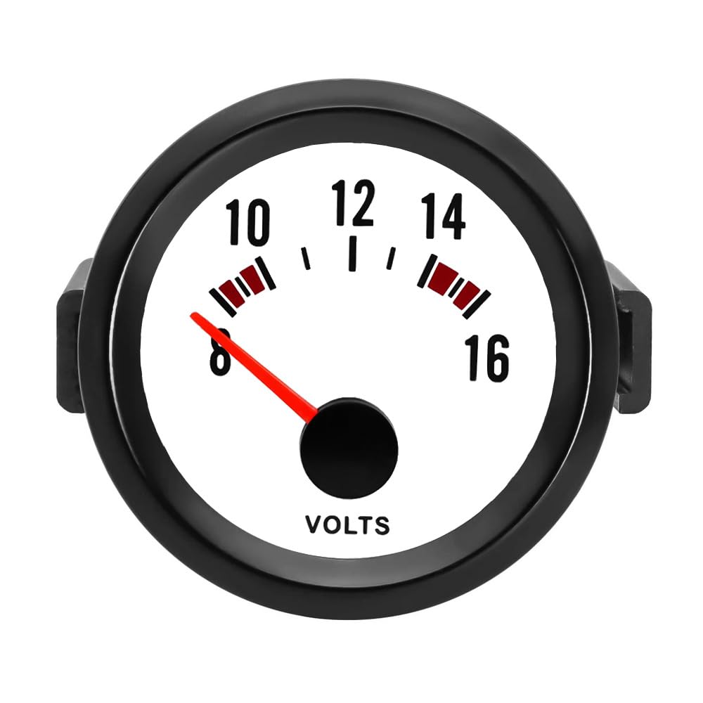 ETOPARS Universelle Voiture Jauge de Tension 2 Pouces 52mm Voltmètre Jauge Véhicule Tension Pointeur Manometre Bleu Lumière Indicateur Voltmètre Testeur Instruments Volt