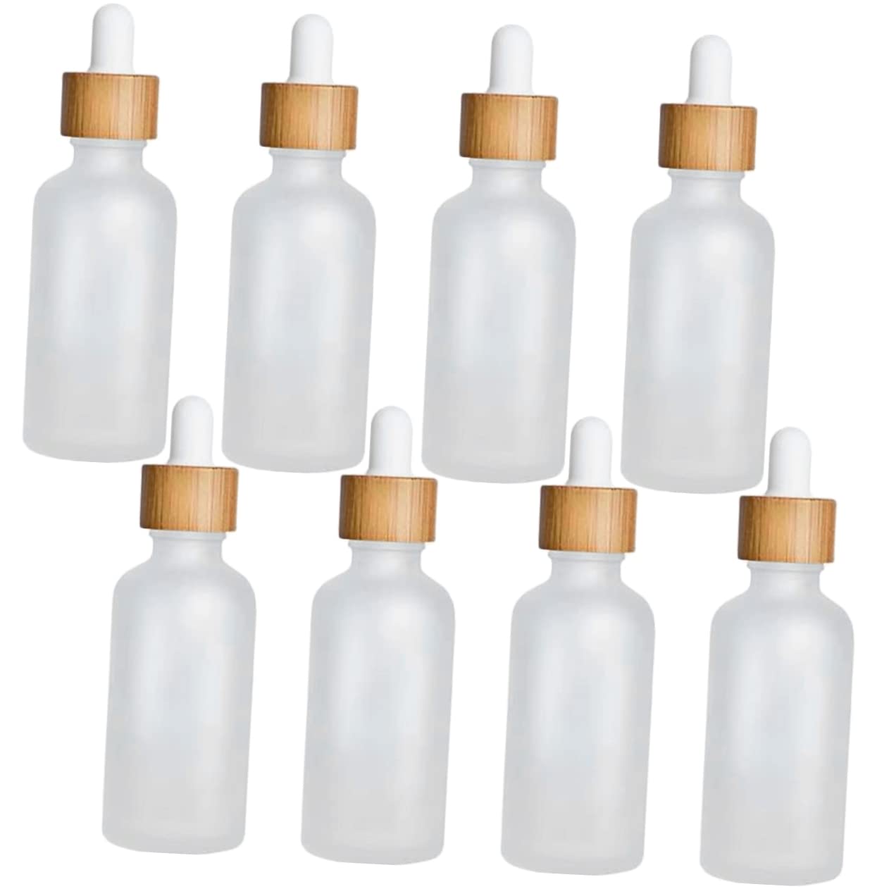 Flacons d'huile essentielle en verre vide avec compte-gouttes pour cosmétique maison x8