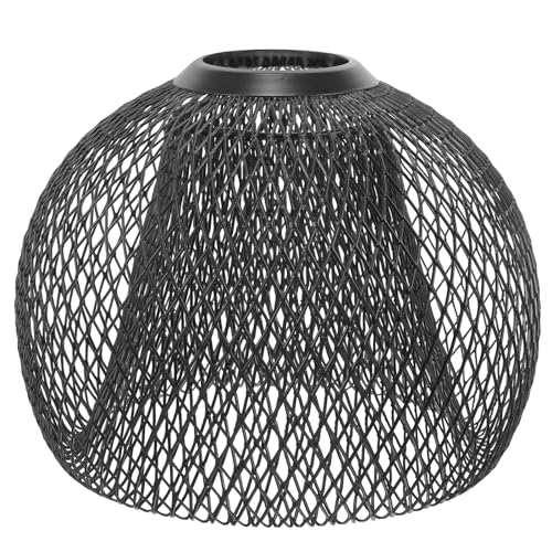 Image of Hollow Lampshade Ceiling Fan Globe Replacement Wire Lampshade Mesh Lamp Shade Metal Pendant Light Shade Replacement Light Bulb Double Layer Iron Shell