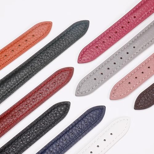 Image of Genuine Leather Watch Band Hand-Stitched Texture Padded Italian Leather Strap Quick Release 12mm 13mm 14mm 15mm 16mm 17mm 18mm 19mm 20mm 21mm 22mm 23mm 24mm Replacement Band for Women Men