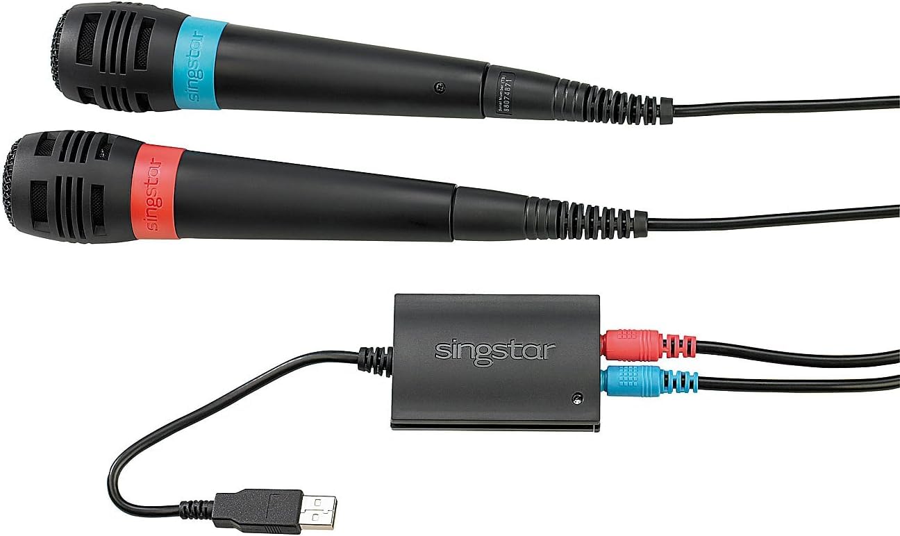 Sing Star USB - Lot de 2 micros pour Playstation 2, 3 et 4.