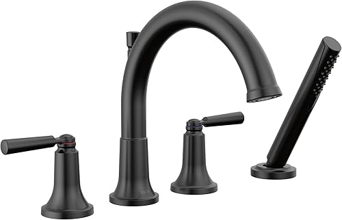 Delta T4735-BL Saylor - Borde de grifo de bañera color negro mate