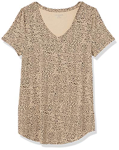 Amazon Essentials Women's Relaxed-Fit Short-Sleeve V-Neck Tunic (Available In Plus Size), Leopard, 3X #TOP5