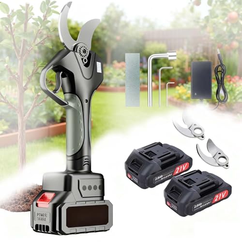 CUTANGELAR Tijeras de Podar Eléctricas Profesionales Corte 3 Pulgadas, Podadora con Pértiga Telescópica, Pantalla LCD, Cuchillas SK5, Batería 1500mAh,para Poda de Ramas Altas(With pole)