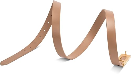 Miniatura 3 de Cinturón de cuero para mujer, cinturón de cintura delgada para vestidos, pantalones vaqueros, con hebilla dorada