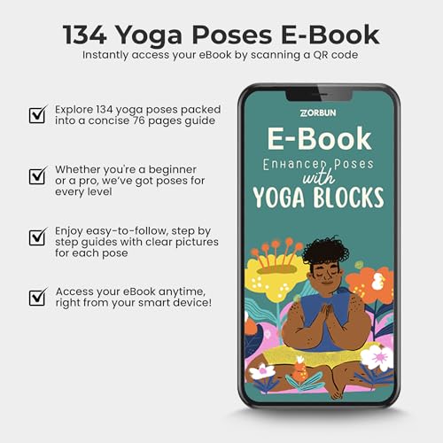 Yoga Block Set of 2 - High Density EVA Foam Blocks - Anti-Slip Yoga Brick with eBook - Perfect for Pilates, Exercise, & Meditation - Image 3