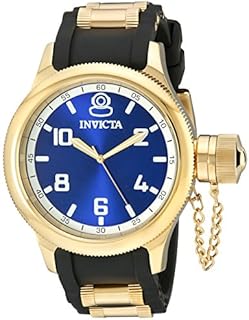 Invicta Men's 1437 Russian Diver Blue Dial Black Polyurethane Watch
