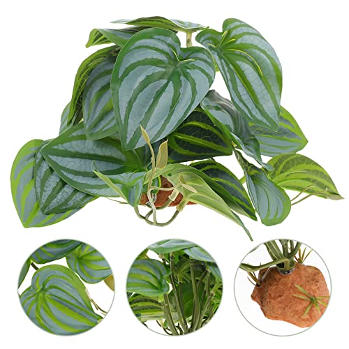 Popetpop Reptile Plant Decor, Fake Plants For Reptiles Turtle Tank Decor Reptile Tank Accessory Artificial Plant Terrarium Plant Reptile Plants For Terrarium Reptile Habitat Accessories #TOP7