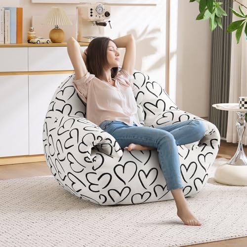 DAICO Bean Bag Chairs for Adults, Comfy Bean Bag Sofa Chair with ...