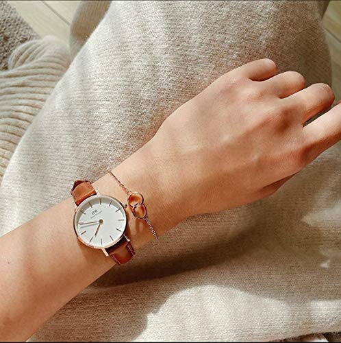 Image of Daniel Wellington Elan Unity Chain Bracelet - 316L Stainless Steel, Interlocking Double Circle Bracelet for Women & Men