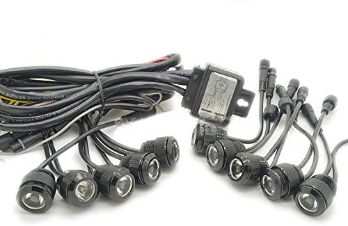 Amazon １w 10連 Ledデイライト 2色切り替え 防水バンパー埋め込み型 ウィンカー機能付き ツインカラー ブラック インテリアパネル 車 バイク