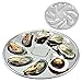 Plato para Ostras,Forreen 2 Piezas Bandejas para Servir Ostras de Acero Inoxidable Forma de Concha Plato de Caracoles con 8 Ranuras para Ostras Salsa y Limones