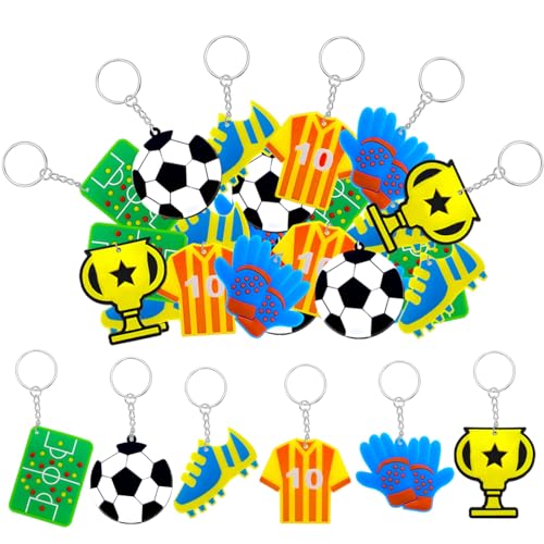 MEIYIFAN 30 Pezzi Portachiavi da Calcio Mini Portachiavi ,portachiavi sportivi per il compleanno del bambino Forniture per la scuola Sport Reward bomboniere sportive
