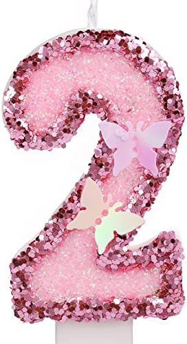 Bougie Numéro D'Anniversaire, Bougies à Paillettes De 7,5 Cm Avec Plug