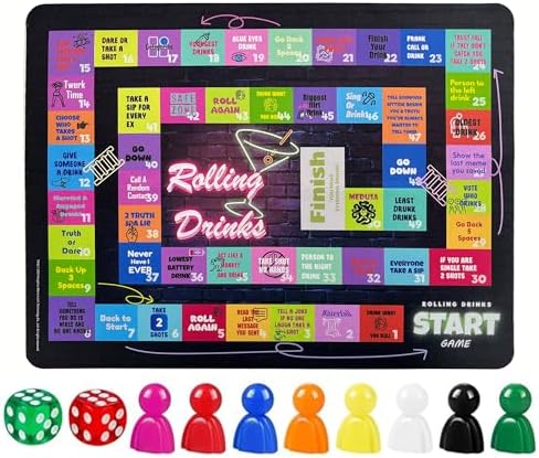 Momo & Lychee Board Games for Adults Party, Larger Fun Leather Mat Adult Games for Game Night, Bachelorette Party Twister Games for Girls Night Family Play, Age 21+, 2-8 Players