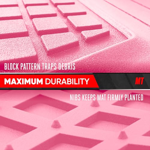 Image of MotorTrend FlexTough Rear Cargo Mat - Heavy-Duty Trimmable Rubber Trunk Mat, Universal All-Weather Cargo Liner for Cars, SUVs & Trucks, Flexible Non-Slip Automotive Floor (Pink)