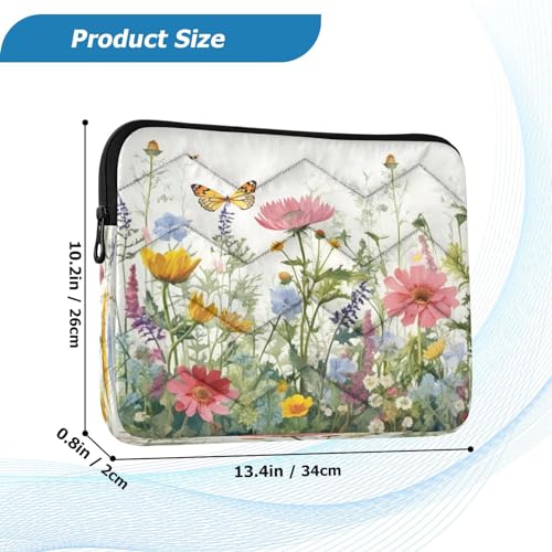 Funda para portátil con diseño mariposas flores 13-14 pulg miniatura 3