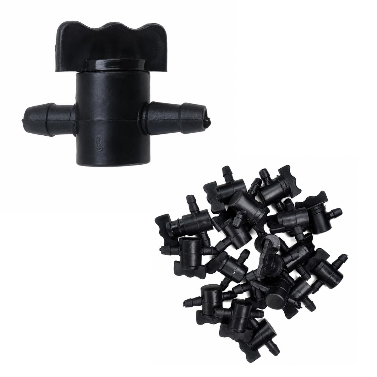 6mm Drip Irrigation Tap | Mini Control Valve for 6mm/4x6mm Micro Tube | Adjustable Water Flow Shut-Off Valve | Garden, Terrace, Nursery, Greenhouse & Agriculture Irrigation (Pack of 15)-image-33