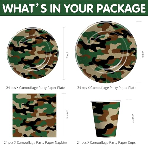 Xenorik Camouflage Party Decorations, Camo Camouflage Themed Party Supplies by Xenorik - Used condition - Image 2