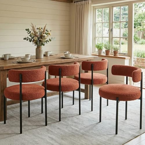 Boucle Dining Chairs Set
