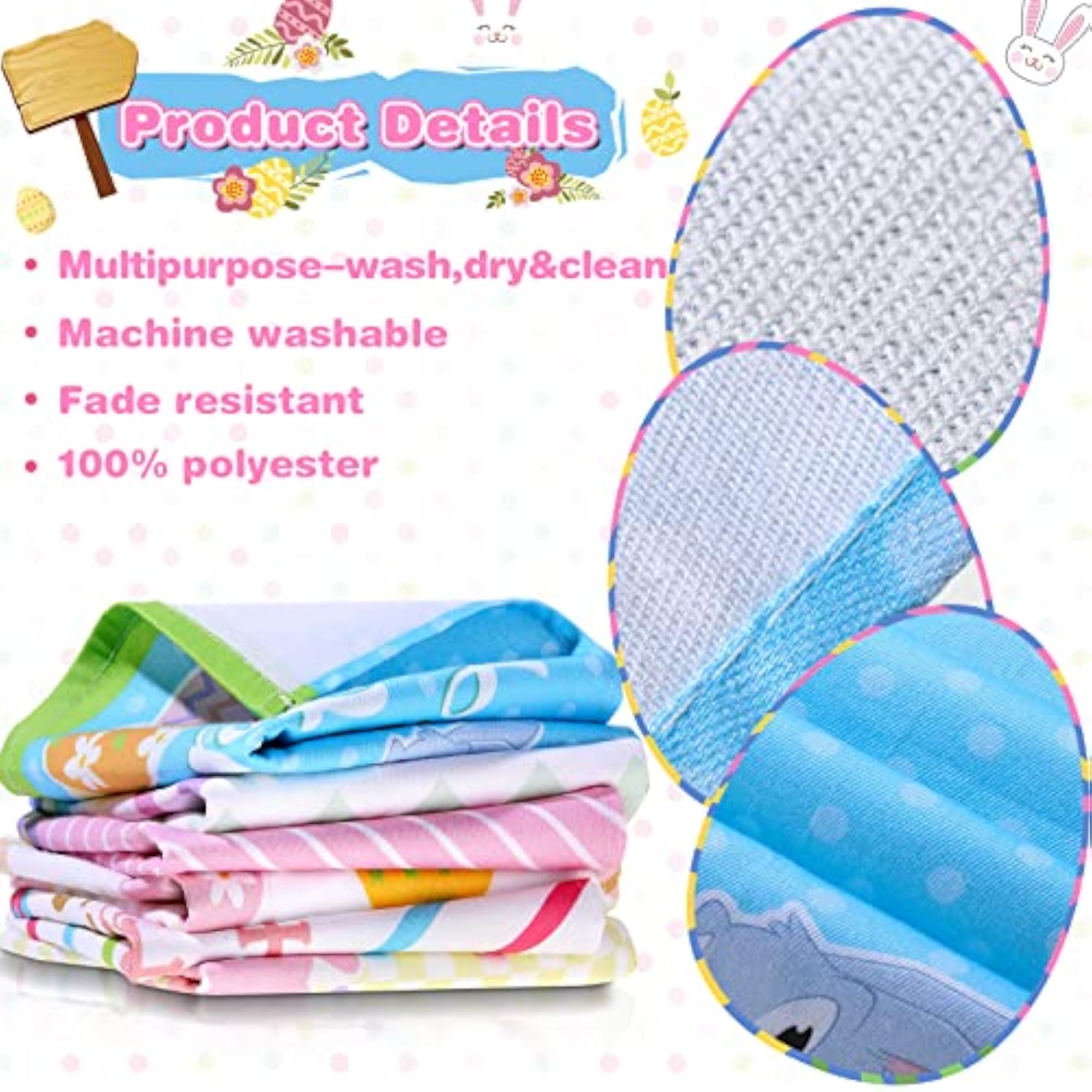 6 Easter Kitchen Towels, Holiday Dish Towels