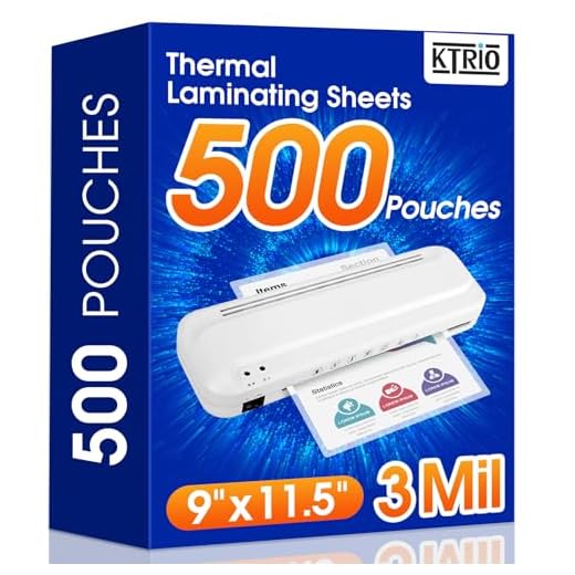 KTRIO 500 Pack Laminating Sheets, 3 Mil