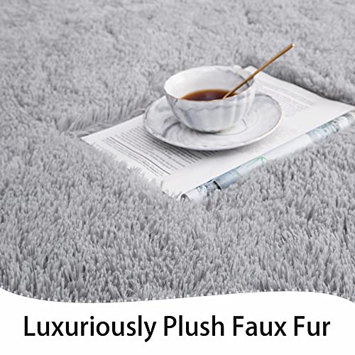 Keeko Premium Fluffy Area Rugs for Living Room Bedrooms, 3x5 Feet Grey Washable Bedroom Area Rug Entryway Rugs High Pile Extra Soft and Cute Room Decor Indoor Nursery Rug for Girls Kids Room by Keeko - Used condition - Image 4