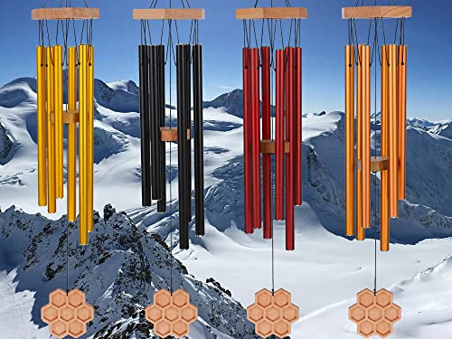 Lovracoon Wind Chimes Outdoor. 38" Large Memorial And Sympathy Wind Chimes. Deep And Soothing Melodic Tones. Gift For Elders, Friends, Lovers, For Patio, Porch, Garden, And Backyard. (Black) #TOP6