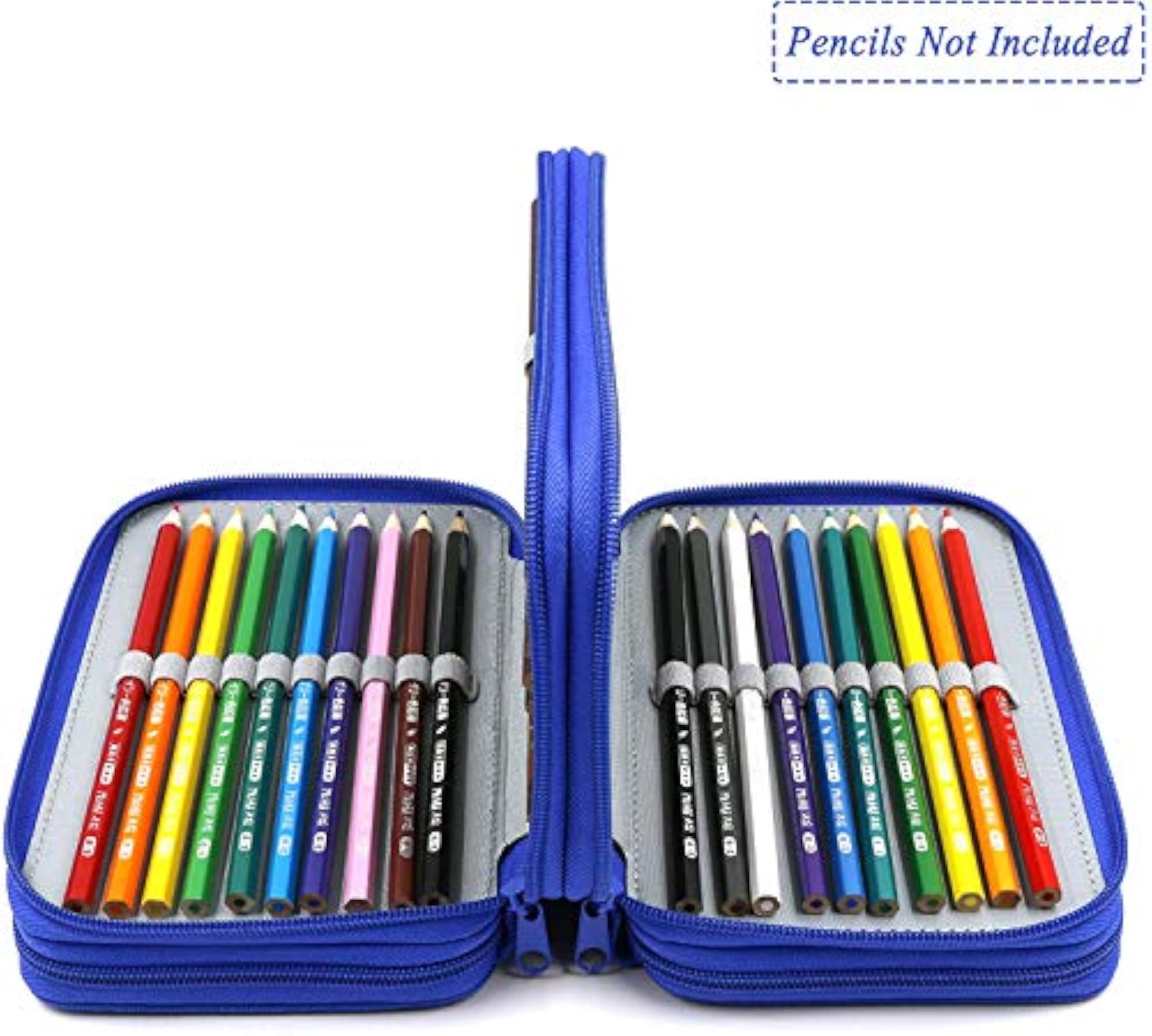 72 Holes Handy Multi-Layer Zipper Pencil Case with Handle Strap