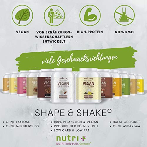 PROTEINPULVER VEGAN Schokolade 1kg – Low-Carb 3k Eiweißshake Chocolate Powder – Veganes Eiweißpulver Schoko 1000g – Proteinshake ohne Laktose – Eiweiß Isolate – in Deutschland hergestellt - 6