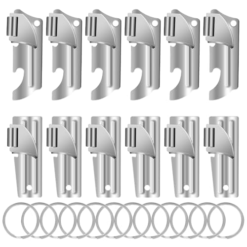 12pcs Stainless Steel Can Openers with Key Rings