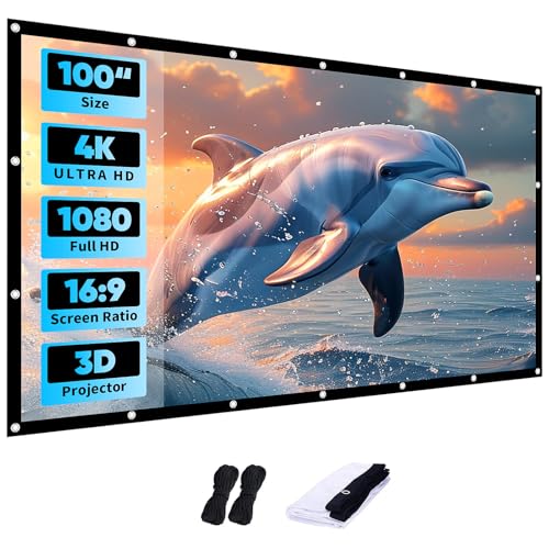 Écran de projection pliable portable 4K HD anti-pli WISHOLY pour projecteur extérieur