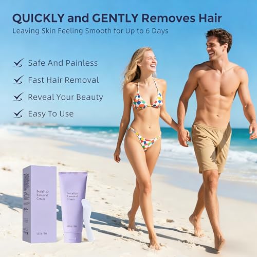 Hair Removal Cream for Women, Plant-Based Sensitive Skin Formula, Fast-Acting Gentle Depilatory for Legs/Arms/Underarms/Stomach/Bikini Line, 2-in-1 Hair Removal + Moisturizing (3.38 Fl Oz (Pack of 1)) - Thumbnail 3