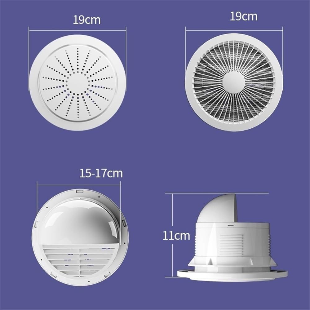 Ventilazione Adatto for bagni, camere da letto e aspiratori for soffitte. Ventilatore di scarico silenzioso parete con diametro 19 cm