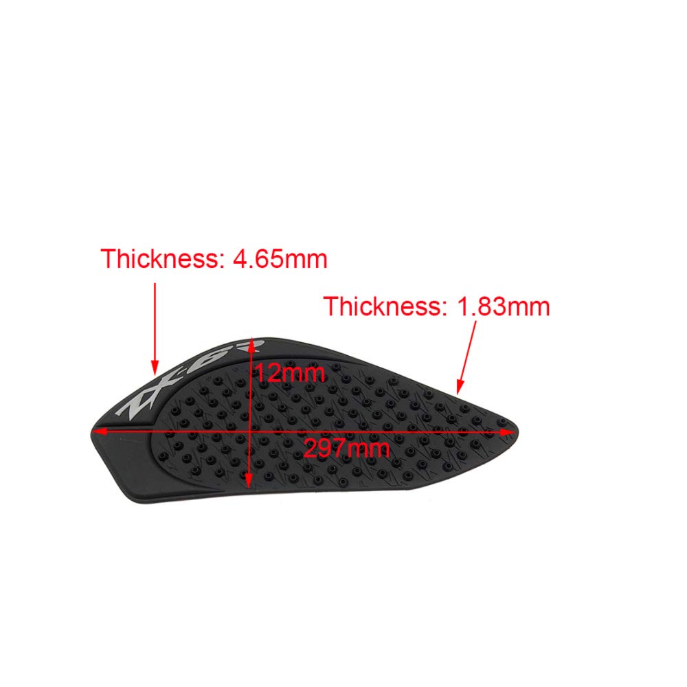 Almohadilla de tanque de motocicleta, tanque de combustible antideslizante, pegatina de protección lateral de rodilla para ZX-6R ZX6R 2007 2008 ZX 6R 07 08