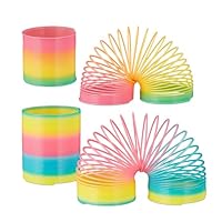 Relaxdays Regenbogenspirale 4er Set, Treppenläufer, für Kinder, 2 Größen, Spielspirale 90er, Mitgebsel Kindergeburtstag, PVC, bunt