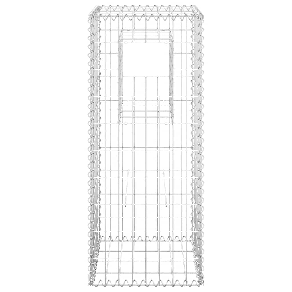 Columna de gavión de hierro 40 x 40 x 100 cm con malla estable, alambre galvanizado, tapa y cubierta de suelo, ideal para jardín, terraza, construcción de vallas y limitación de parcelas