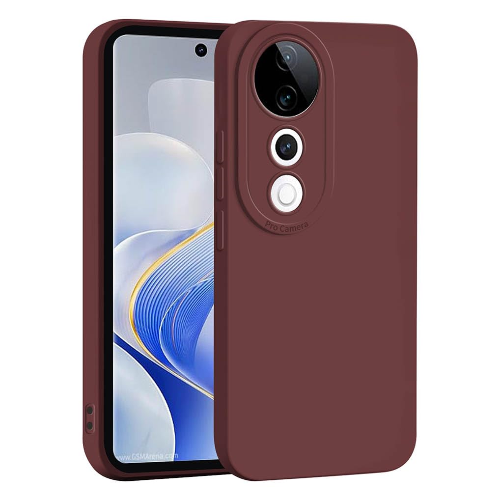 SEAHAI Case for Vivo V40 5G / Vivo V40 Pro 5G, Ultra Thin Premium Soft Silicone Phone Cover with Thickened Camera Protection Design, Shockproof TPU Bumper Fashion Case Cover - Wine Red