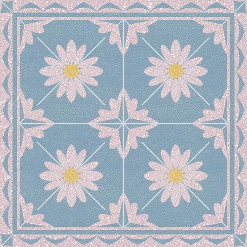 Image of Moroccan Tile Stickers | Waterproof Self Adhesive Peel & Stick Tile Decals for Kitchen Backsplash, Bathroom Wall, Floor, Furniture & Glass (4x4 Inch, Design 39)