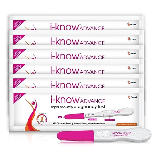 Image of i-Know Advance Mid Stream Pregnancy Test Kit | Rapid One Step Home based Midstream Urine Pregnancy Test | Accurate Result in 3 mins | HcG Test Kit | Pack of 6