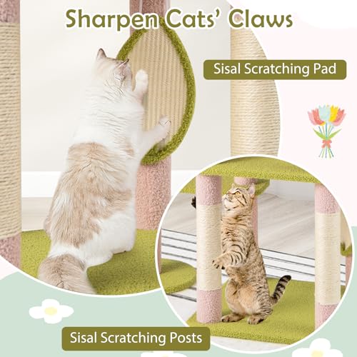 PETSITE Árbol para Gatos Flor 58 pulg Multinivel Rosa miniatura 7