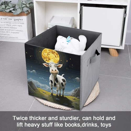 Panier pliable vache sur la lune solution pour trier les jeans
