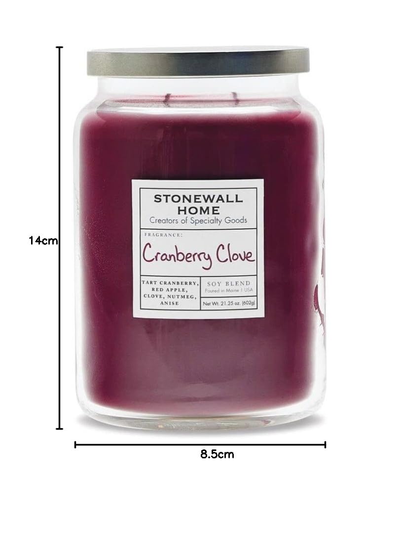 Stonewall Home Cranberry Clove Duftkerze, Large